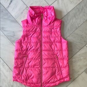 Lilly Pulitzer LIGHTWEIGHT Vest Blue and Pink Patterned Fabric on inside